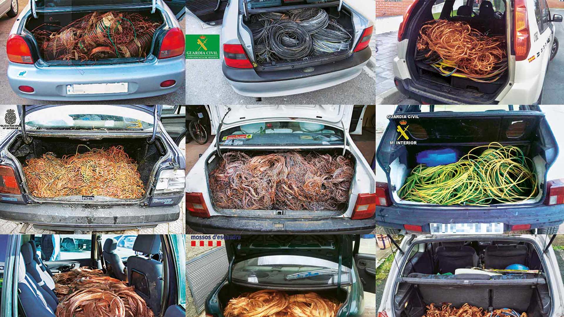 Así funciona el lucrativo negocio del robo de cobre que causa cancelaciones en el AVE